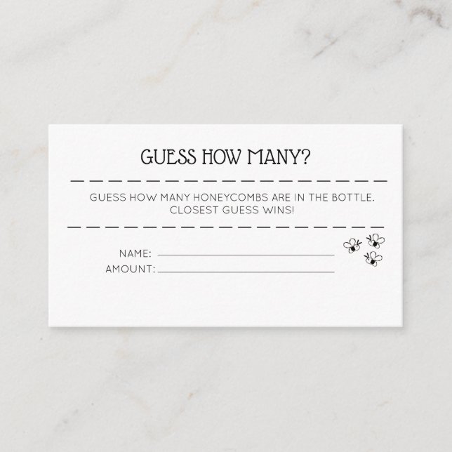 Tarjeta De Recepción ¿Adivinan cuántos? (Anverso)