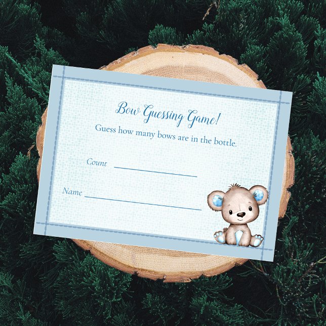 Tarjeta De Recepción Adivinando el juego Baby Shower Cute Oso Brown (Subido por el creador)