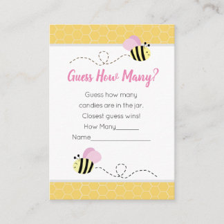 Tarjeta De Recepción Adivinar Cuántos Bumble Rosado Partieron En Baby S