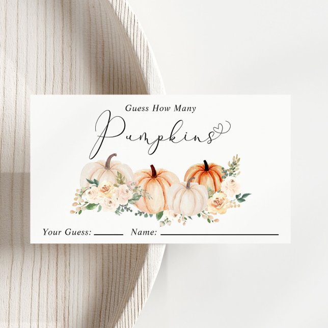 Tarjeta De Recepción Adivinar cuántos juegos de Baby Shower de calabaza (Subido por el creador)