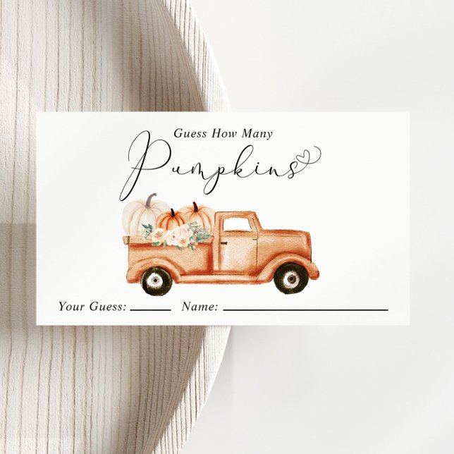 Tarjeta De Recepción Adivinar cuántos juegos de Baby Shower de calabaza (Subido por el creador)