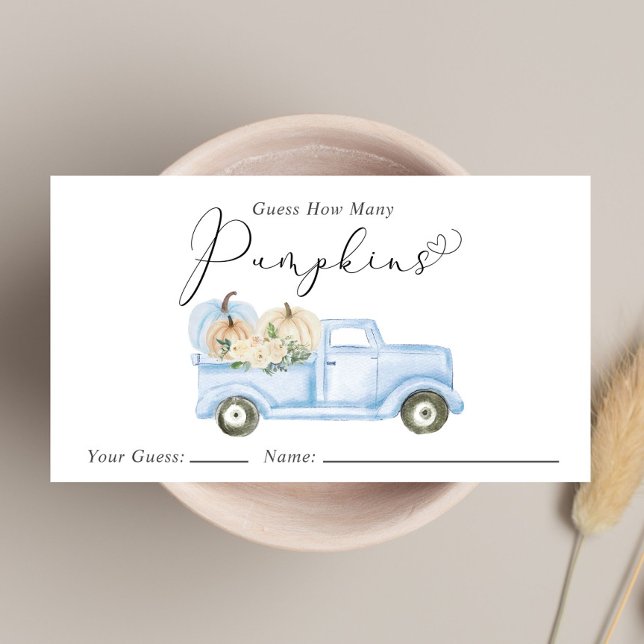 Tarjeta De Recepción Adivinen cuántas calabazas Baby Boy Shower Game (Subido por el creador)