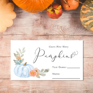Tarjeta De Recepción Adivinen cuántas calabazas Baby Boy Shower Game