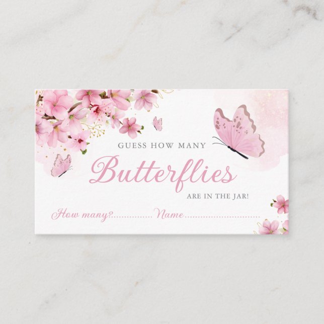 Tarjeta De Recepción adivinen cuántas mariposas se duchan (Anverso)