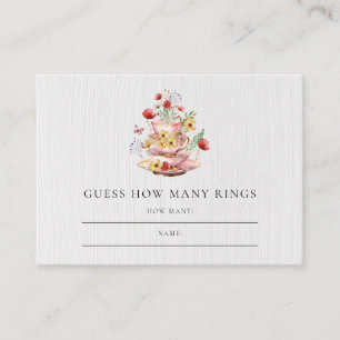 Tarjeta De Recepción Adivinen Cuántos Anillos Bridal Shower Tea Fiesta