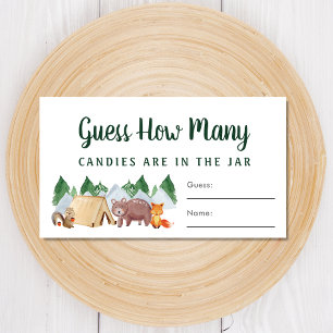 Tarjeta De Recepción Adivinen cuántos animales Woodland juegos de Baby 
