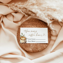 Tarjeta De Recepción Adivinen Cuántos Bebidas De Café Baby Shower Tarje