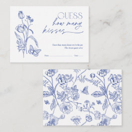 Tarjeta De Recepción Adivinen cuántos besos azul de juego de ducha de n