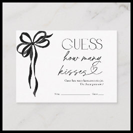 Tarjeta De Recepción Adivinen cuántos besos de juego de ducha de novias