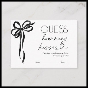 Tarjeta De Recepción Adivinen cuántos besos de juego de ducha de novias