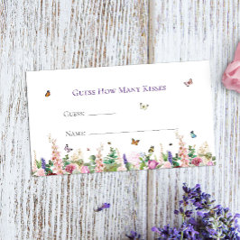 Tarjeta De Recepción Adivinen cuántos besos de juego de mariposa floral