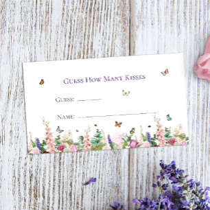Tarjeta De Recepción Adivinen cuántos besos de juego de mariposa floral