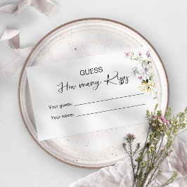 Tarjeta De Recepción Adivinen cuántos besos de juego de novias