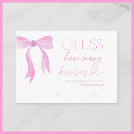 Tarjeta De Recepción Adivinen cuántos besos rosados en juego de ducha d