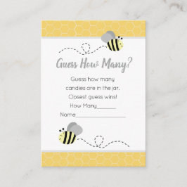 Tarjeta De Recepción Adivinen Cuántos Bumble Gris Juegan Baby Shower