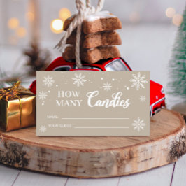Tarjeta De Recepción Adivinen Cuántos Candies Winter Juego de Baby Show