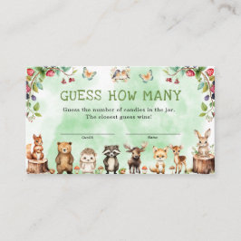 Tarjeta De Recepción Adivinen Cuántos Candies Woodland Juego de Baby Sh