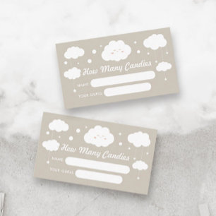 Tarjeta De Recepción Adivinen cuántos cañones Cloud Baby Shower Game