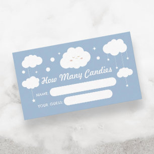 Tarjeta De Recepción Adivinen cuántos cañones de Baby Shower en la nube