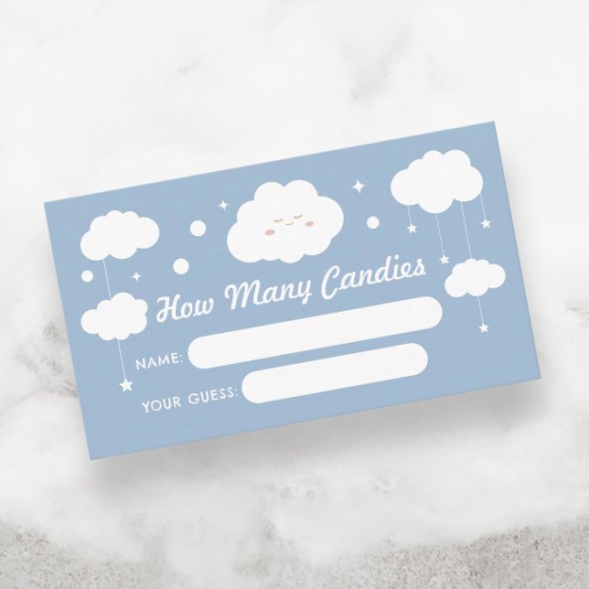 Tarjeta De Recepción Adivinen cuántos cañones de Baby Shower en la nube (Subido por el creador)