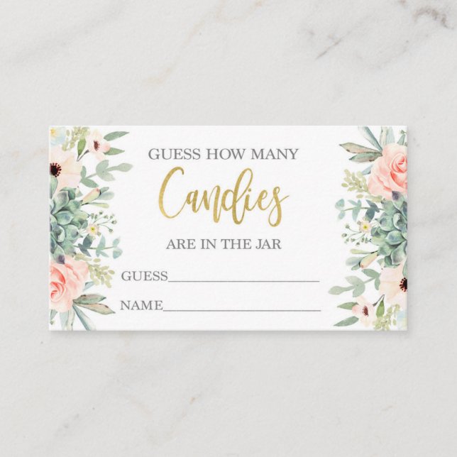 Tarjeta De Recepción Adivinen cuántos caramelos hay en el frasco (Anverso)