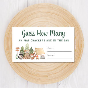 Tarjeta De Recepción Adivinen Cuántos Crackers Juego de Baby Shower Woo