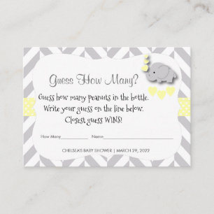 Tarjeta De Recepción Adivinen cuántos - Elefante Amarillo