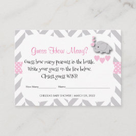 Tarjeta De Recepción Adivinen Cuántos - Elefante Rosa