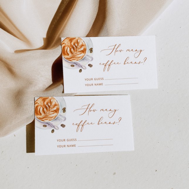 Tarjeta De Recepción Adivinen cuántos granos de café juegan con ducha d (Subido por el creador)