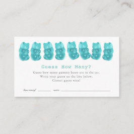 Tarjeta De Recepción Adivinen Cuántos Gummy Tiene Un Baby Shower Azul