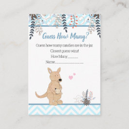 Tarjeta De Recepción Adivinen cuántos juegos de Baby Shower de Blue Kan