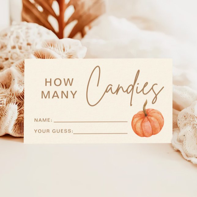 Tarjeta De Recepción Adivinen cuántos juegos de Baby Shower de calabaza (Subido por el creador)