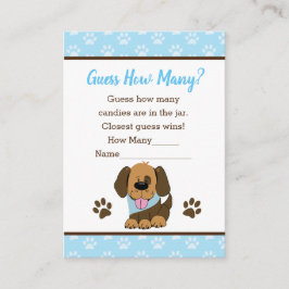 Tarjeta De Recepción Adivinen Cuántos juegos de Baby Shower de perros c