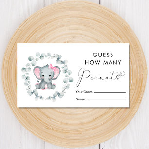 Tarjeta De Recepción Adivinen cuántos juegos de Baby Shower para Elefan