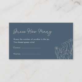 Tarjeta De Recepción Adivinen cuántos juegos de flores silvestres azule