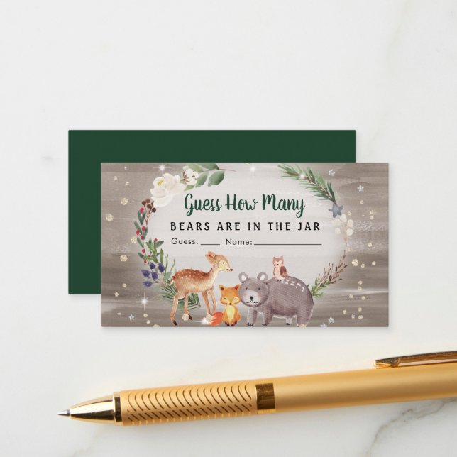 Tarjeta De Recepción Adivinen cuántos osos bebe el juego de Baby Shower (Anverso/Reverso In Situ)