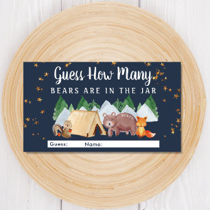 Tarjeta De Recepción Adivinen cuántos osos bebe el juego de Baby Shower