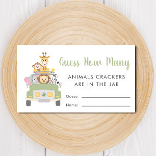 Tarjeta De Recepción Adivinen cuántos Safari Baby Shower Game
