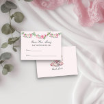Tarjeta De Recepción Adivinen Cuántos Vintage Tea Cup Baby Shower<br><div class="desc">Elegante y encantadora ducha de bebé floral rosa adivinen cuántas cartas de juego - perfecta para una variedad de temas como la elaboración de bebés, jardín rosa rosa rosa floral y vintage, inspirado en la romántica época de regencia bridgerton. La tarjeta se titula con el título "Adivinen cuántos bebés besos...</div>