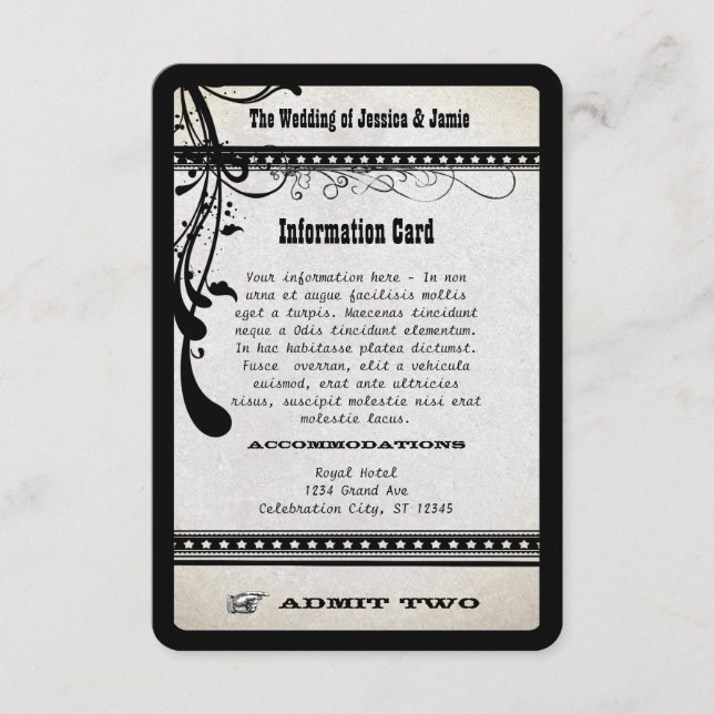 Tarjeta De Recepción Admitir dos gabinetes de información de la muestra (Anverso)