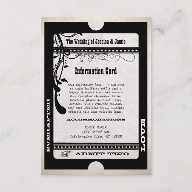 Tarjeta De Recepción Admitir dos gabinetes de información de la muestra (Anverso)