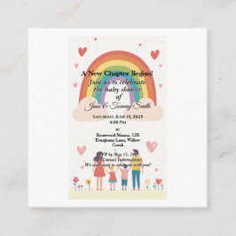Tarjeta De Recepción Adopción de Baby Shower arcoiris