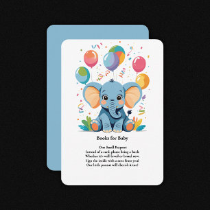 Tarjeta De Recepción Adorable Baby Elephant Balloons Baby Shower