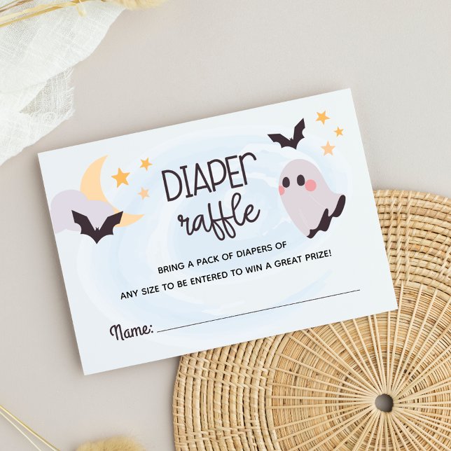 Tarjeta De Recepción Adorable Little Boo Diaper Raffle (Adorable Little Boo Diaper Raffle Enclosure Card)