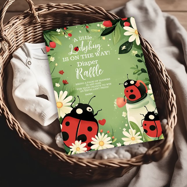 Tarjeta De Recepción Adorable Pequeño Chica De Ladybug Baby Diapper Raf (Subido por el creador)