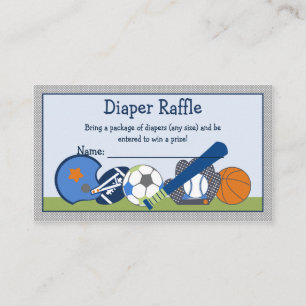 Tarjeta De Recepción Adorable Sport Player Diaper Raffle Tickets