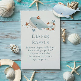 Tarjeta De Recepción Adorable Whale Bebé ducha Diaper Raffle