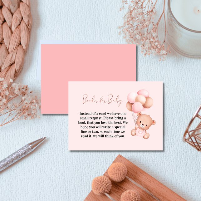 Tarjeta De Recepción Adorables libros de ositos rosados para Baby Showe (Subido por el creador)
