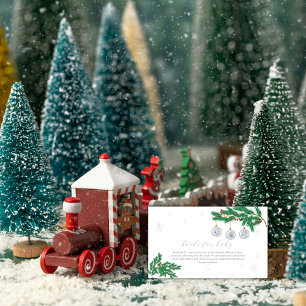 Tarjeta De Recepción Adornos de ropa de invierno plateados para baby sh