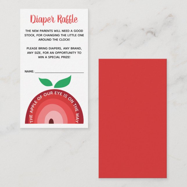 Tarjeta De Recepción Adosador de arcoiris de Apple, gabinete de pañales (Anverso / Reverso)